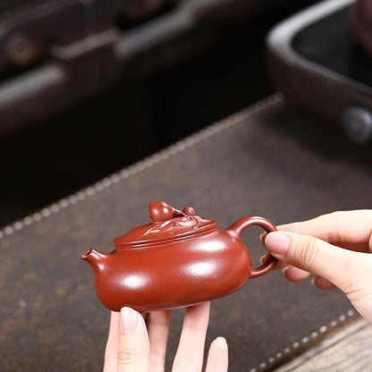 Yixing Zisha Teapot Original Dahongpao Clay - Longevity Peach Cold River 150ml