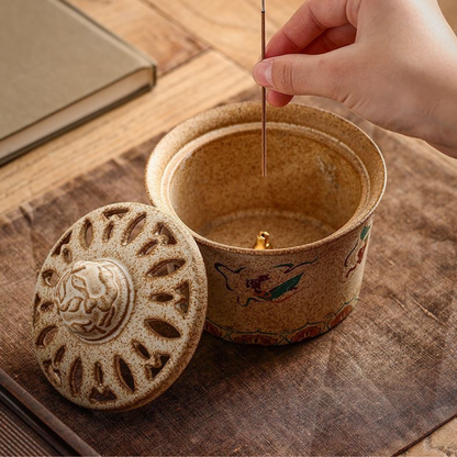 Dunhuang Ceramic Incense Holder Set – Elegant Tea Ceremony Companion
