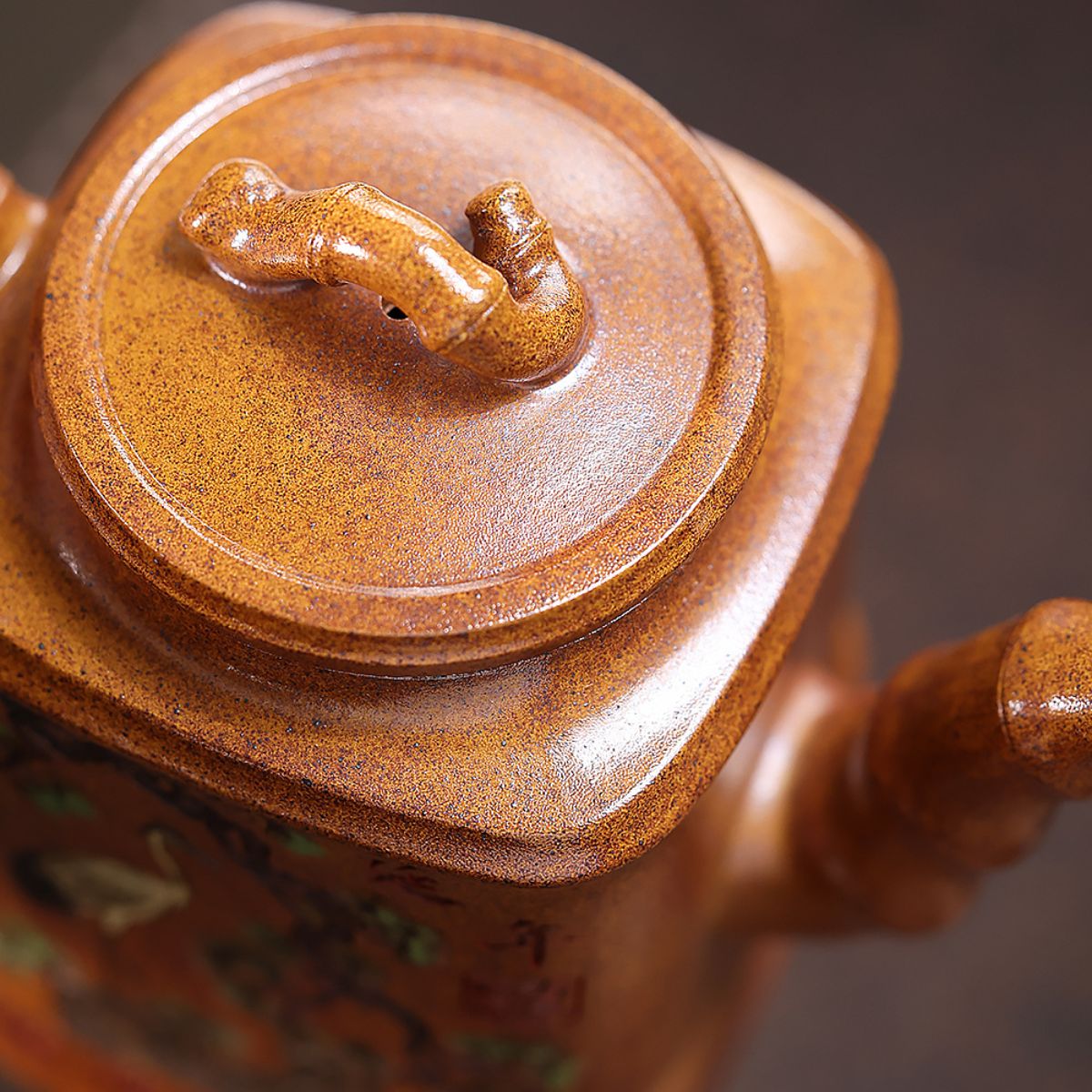 Songhe Yannian Yixing Teapot — Fire-Glazed Golden Duanni, 320ml