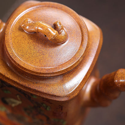 Songhe Yannian Yixing Teapot — Fire-Glazed Golden Duanni, 320ml
