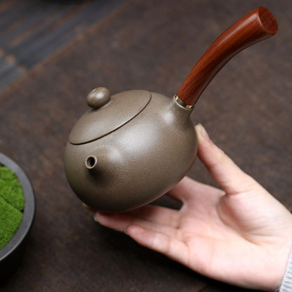 Side-Handle Tang Yu Zisha Teapot | Raw Ore Qing Hui Duan Clay | 250ml Gongfu Tea Pot