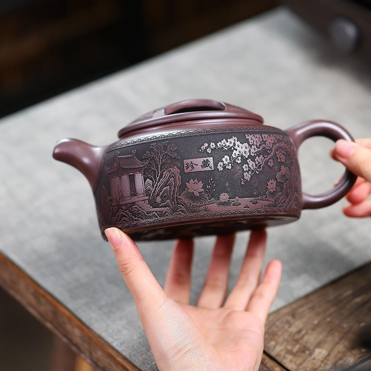 Niu Gai Lianzi Yixing Zisha Teapot – Original Mine Red Clay