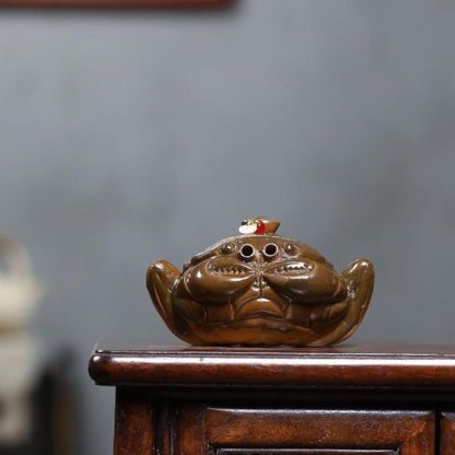 Yixing Purple Clay Teapot "Fortune General" 170ml - Handmade Duan Ni Zisha Side Handle