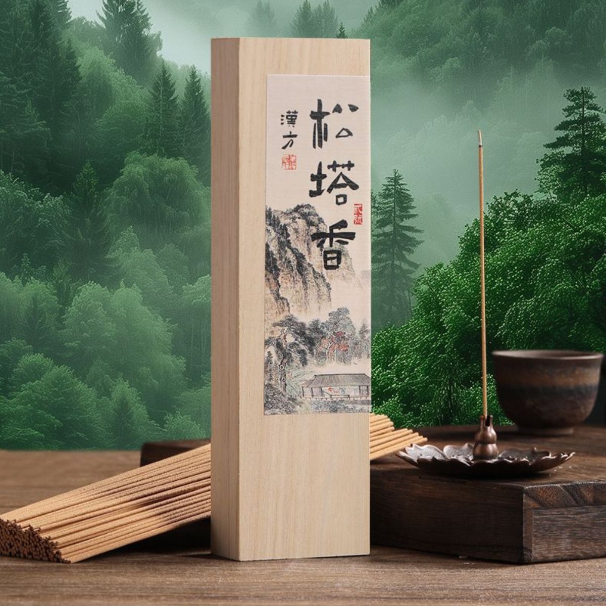 Han Fang Natural Pine Cone Incense Sticks – 50g (~135 Sticks) | Purifying & Calming