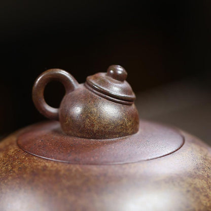 Xiao Yin Yixing Teapot | Raw Purple Clay Wood-Fired Zisha | Handcrafted 230ml