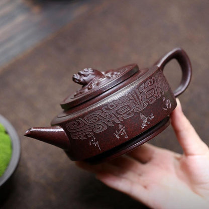 Handmade Yixing Purple Clay Teapot 350ml - Original Ancient Red Clay Zisha Gongfu Tea Pot