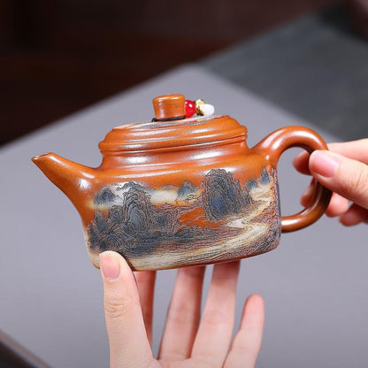 De Zhong · Wan Li Chang Jiang Yixing Teapot | Duan Ni Fire-Glazed Clay | Handcrafted 260ml