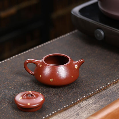 Gold-Speckled Shi Piao Zisha Teapot – Da Hong Pao Clay, 200 ml