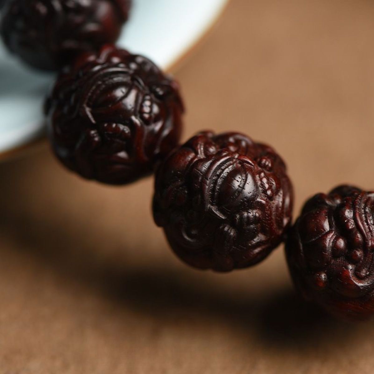 Authentic Red Sandalwood Pixiu Bracelet – Feng Shui Wealth & Good Luck Charm