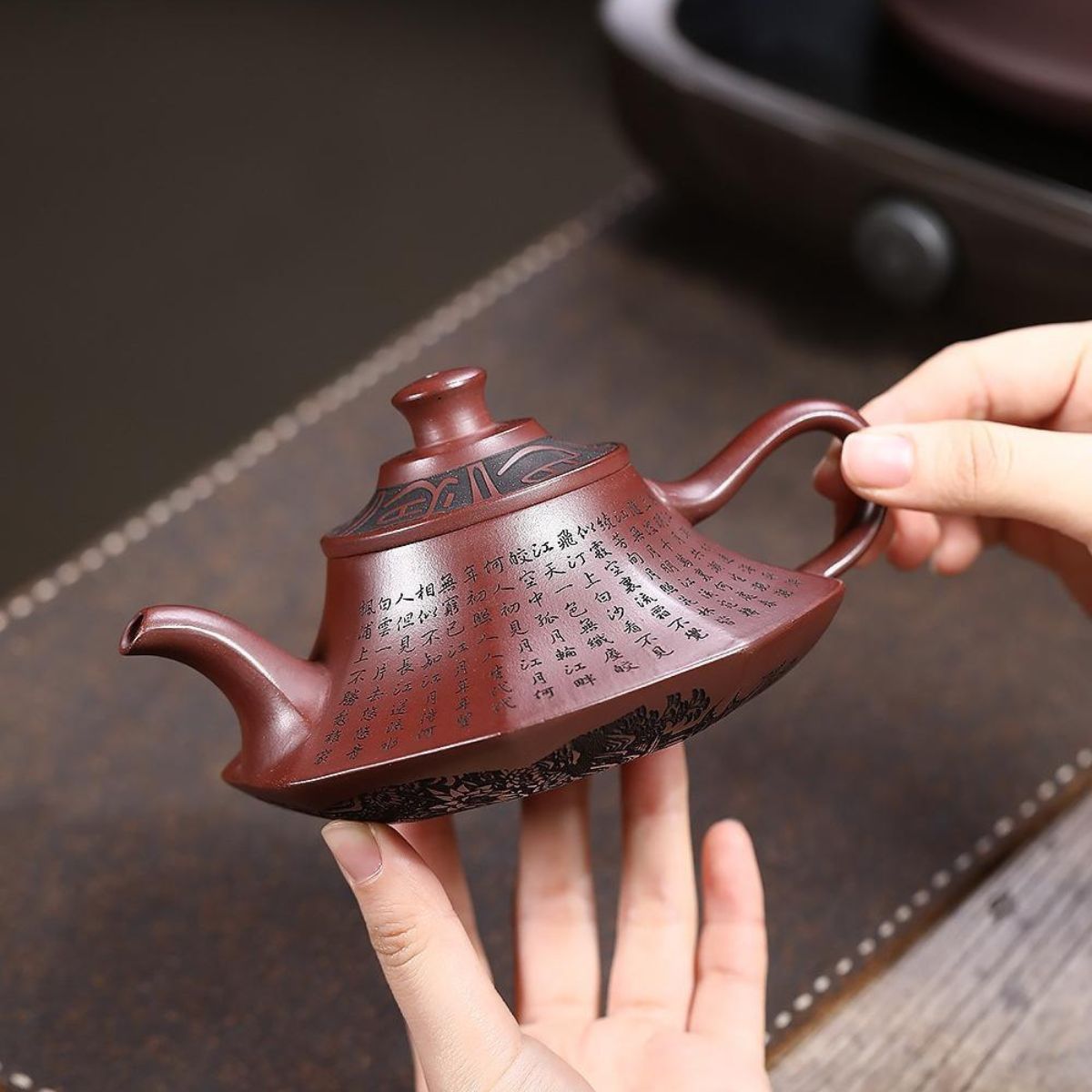 Spring River Moonlit Night Cloud Brazier Yixing Teapot - Dragon Blood Sand Clay 270ml