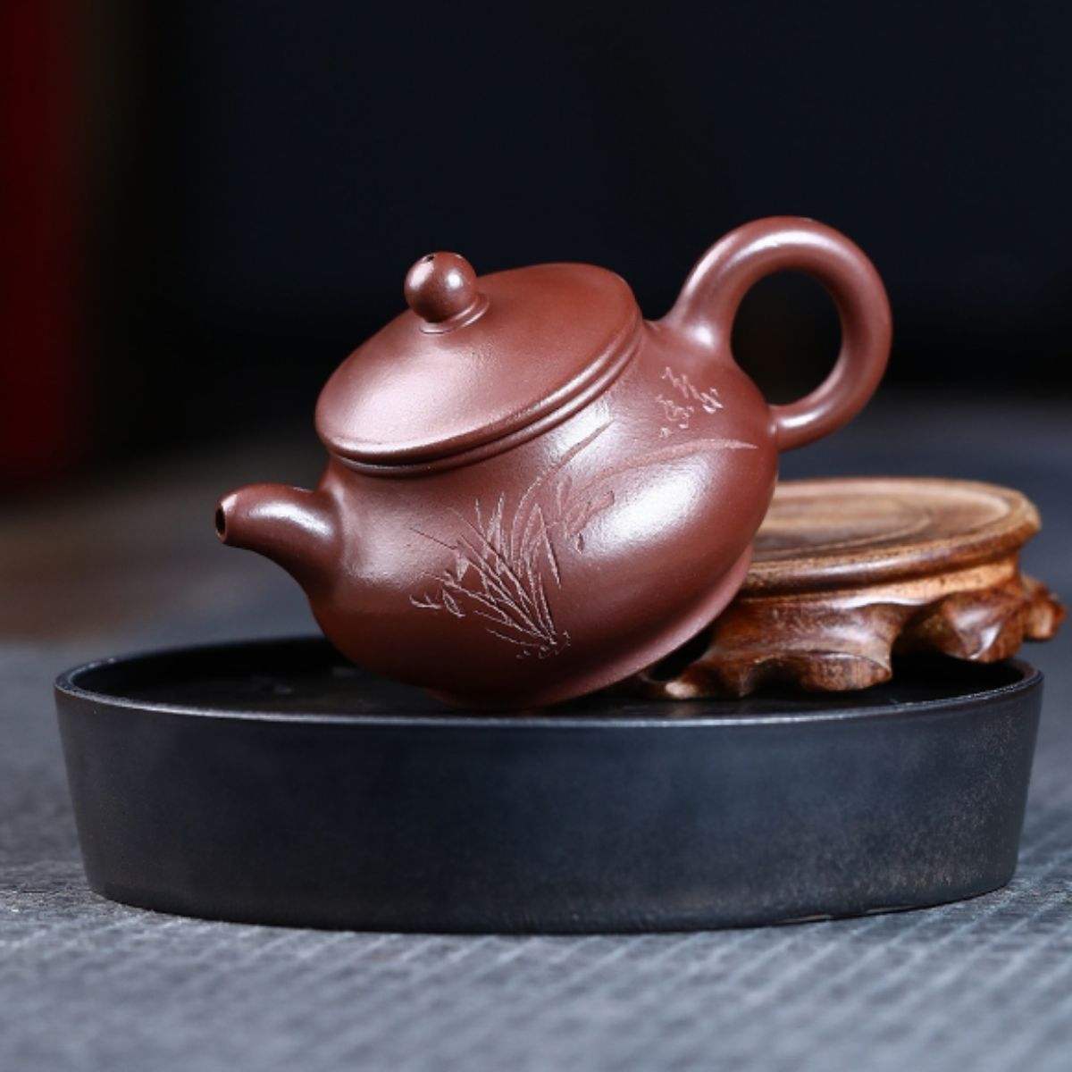 Semi‑Handmade Purple Clay "Pan" Teapot 220 ml