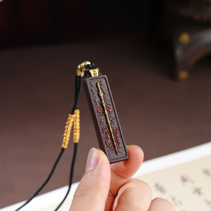 Thunder-Struck Jujube Wood Wang Lingguan Pendant | Taoist Guardian of Integrity & Righteousness