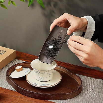 Digital Scale Tea Scoop & Pick Set – 0.1g Precision | Walnut, Ebony & White Jade Finish