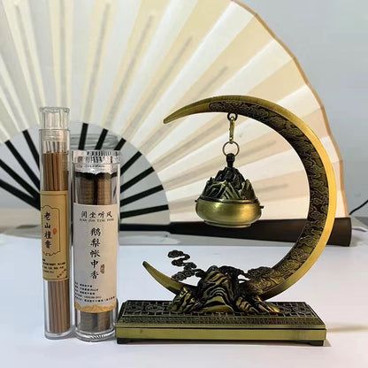 Yun Yue Shan Chuan Hanging Backflow Incense Burner Gift Set – Dual-Use Alloy with 2 Incense Varieties