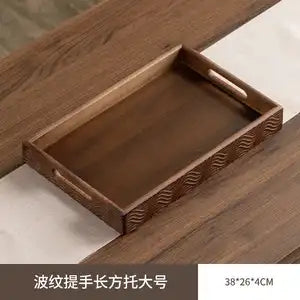 Ripple Handle Rectangular Serving Tray – Tea Tray, Pastry Plate & Storage Organizer | 3 Sizes