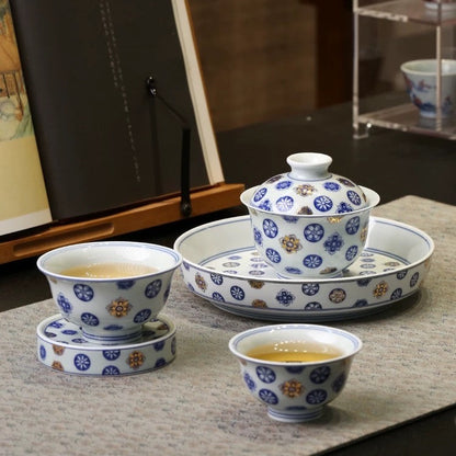 Jingdezhen Gold-Traced Pi Qiu Gongfu Tea Set – 5-Piece Gift Box | Qicheng Tang