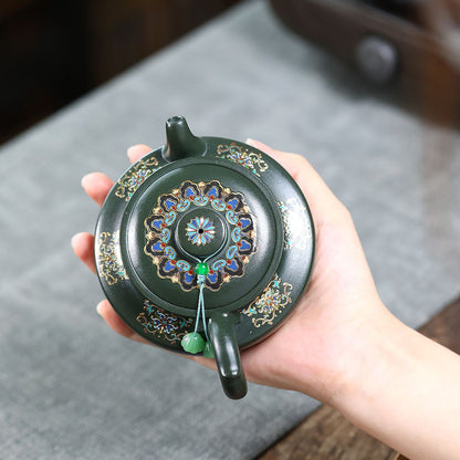 Falangcai Huating Yixing Teapot | Original-Ore Green Clay | 200ml Handcrafted Zisha