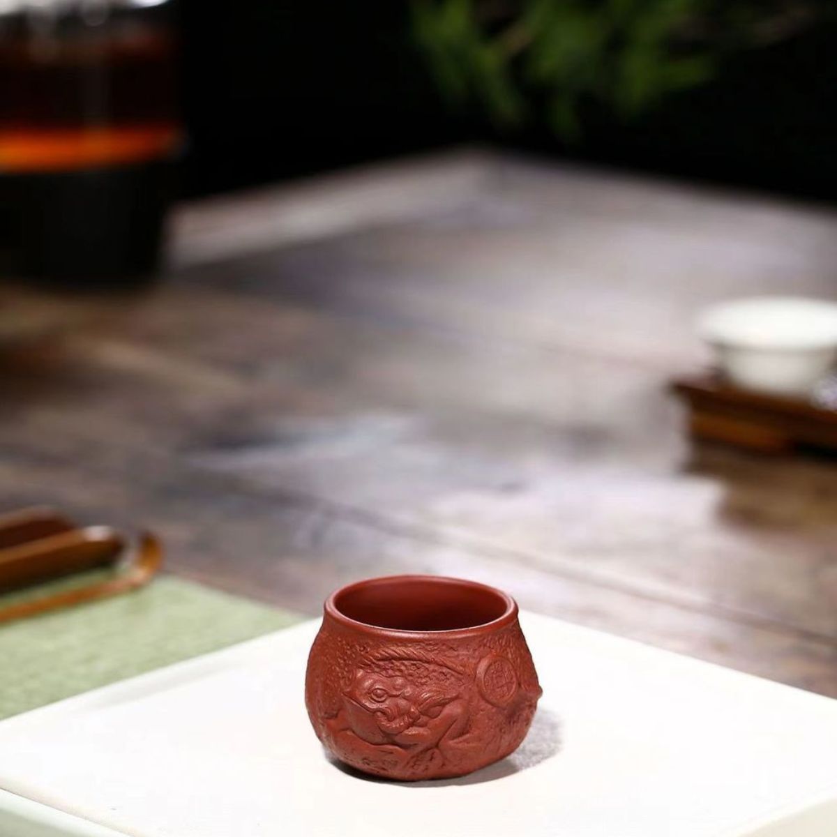 Handmade Yixing Purple Clay Tea Cup 80ml - Dahongpao Zao Red Clay Golden Toad Master Cup