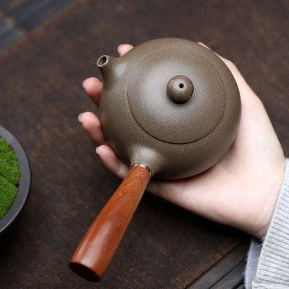Side-Handle Tang Yu Zisha Teapot | Raw Ore Qing Hui Duan Clay | 250ml Gongfu Tea Pot