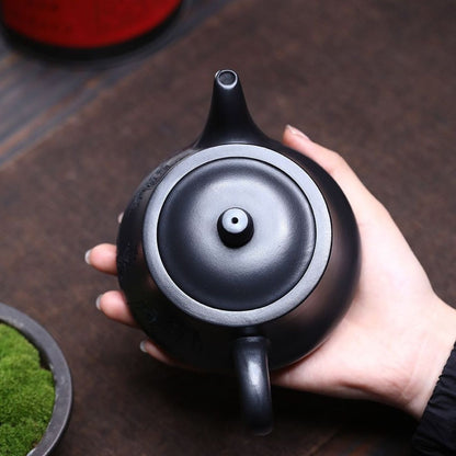 Handmade Yixing Purple Clay Teapot 300ml - Original Shi Huang Clay Landscape Carved Gongfu Tea Pot