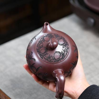 Shou Tao Bao Chun Yixing Zisha Teapot – Original Mine Red Clay (650cc)