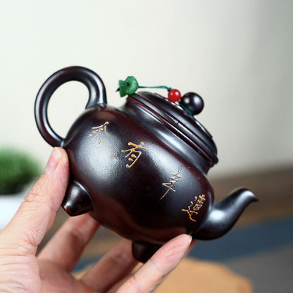 Lian Nian You Yu Yixing Teapot | Authentic Raw Gu Hong Ni Red Clay | Handcrafted 260ml