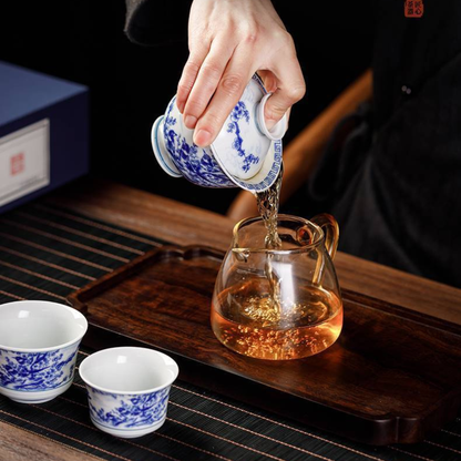 Jingdezhen Magpie & Plum Blossom Gongfu Tea Set – Xi Shang Mei Shao | Luxury Gift Box | 5-Piece