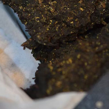 Baishaxi 2011 Fu Brick Tea 338g - Aged Anhua Dark Tea with Golden Flowers