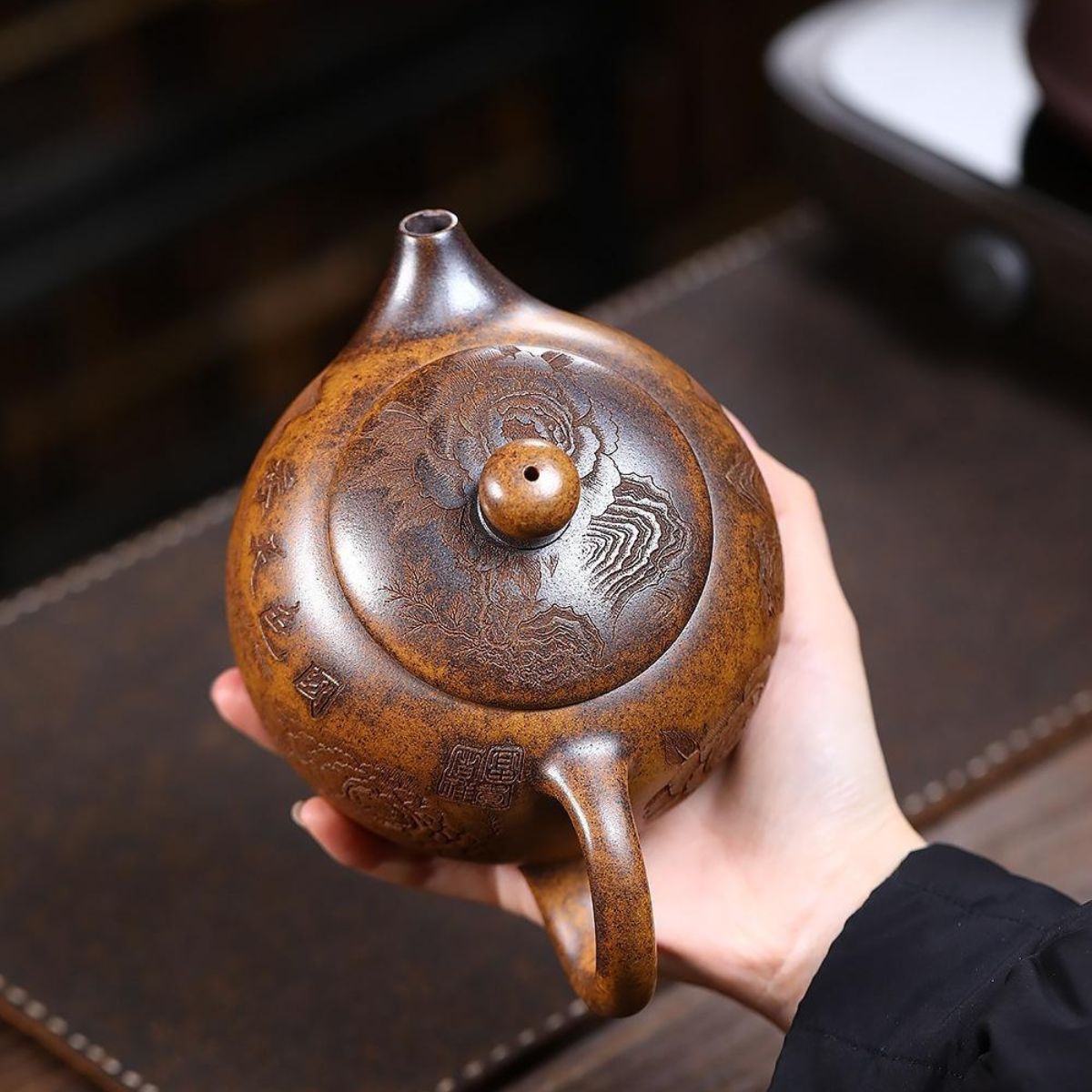 Handmade Yixing Purple Clay Teapot 620ml - Wood-Fired Dragon Bone Gold Sand Xi Shi Gongfu Tea Pot