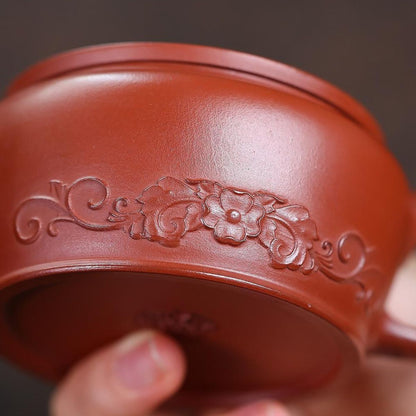 Fan Hua Han Wa Yixing Teapot | Raw Long Xue Sha Dragon Blood Clay | Handcrafted 140ml