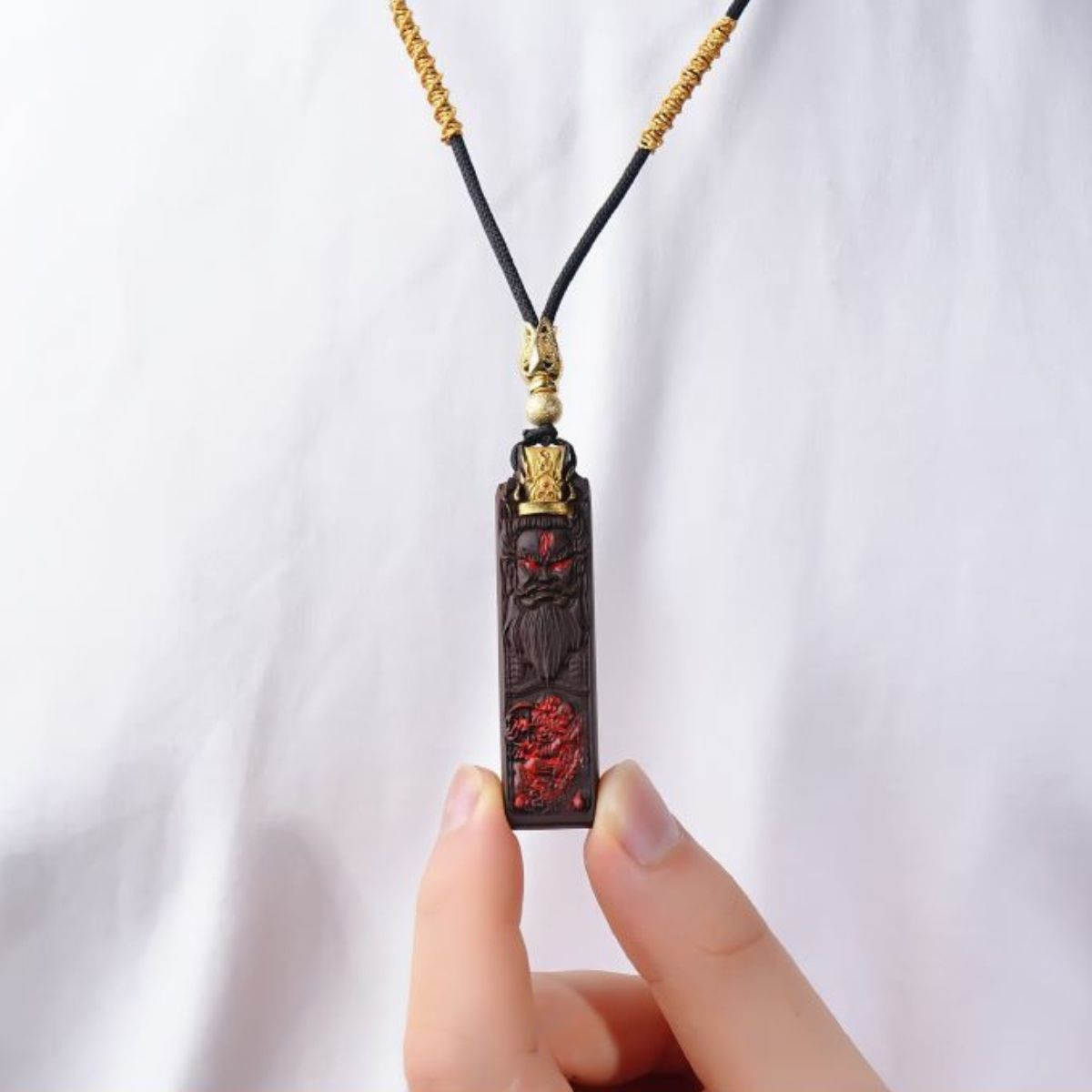 Thunder-Struck Jujube Wood Wang Lingguan Pendant | Taoist Guardian of Integrity & Righteousness