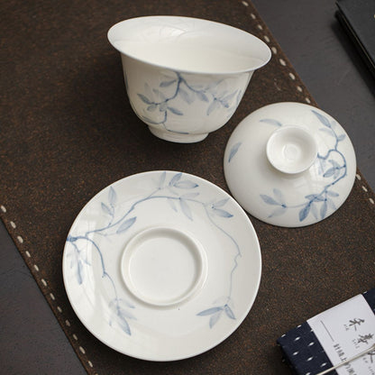 Qingzhi Yulan Sancai Gaiwan – 165ml Traditional Chinese Tea Bowl