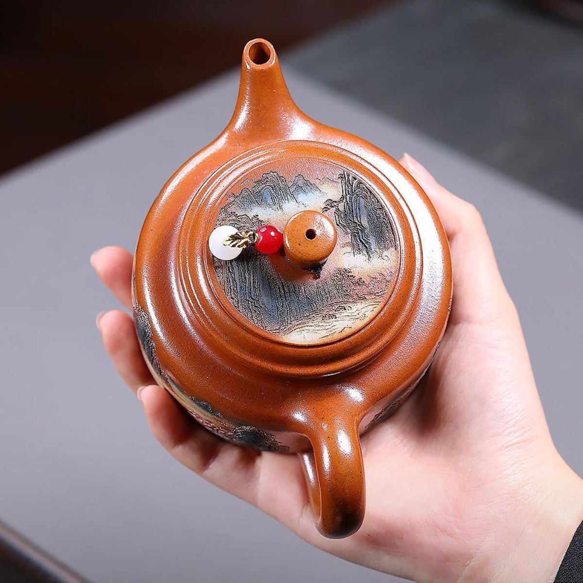 De Zhong · Wan Li Chang Jiang Yixing Teapot | Duan Ni Fire-Glazed Clay | Handcrafted 260ml