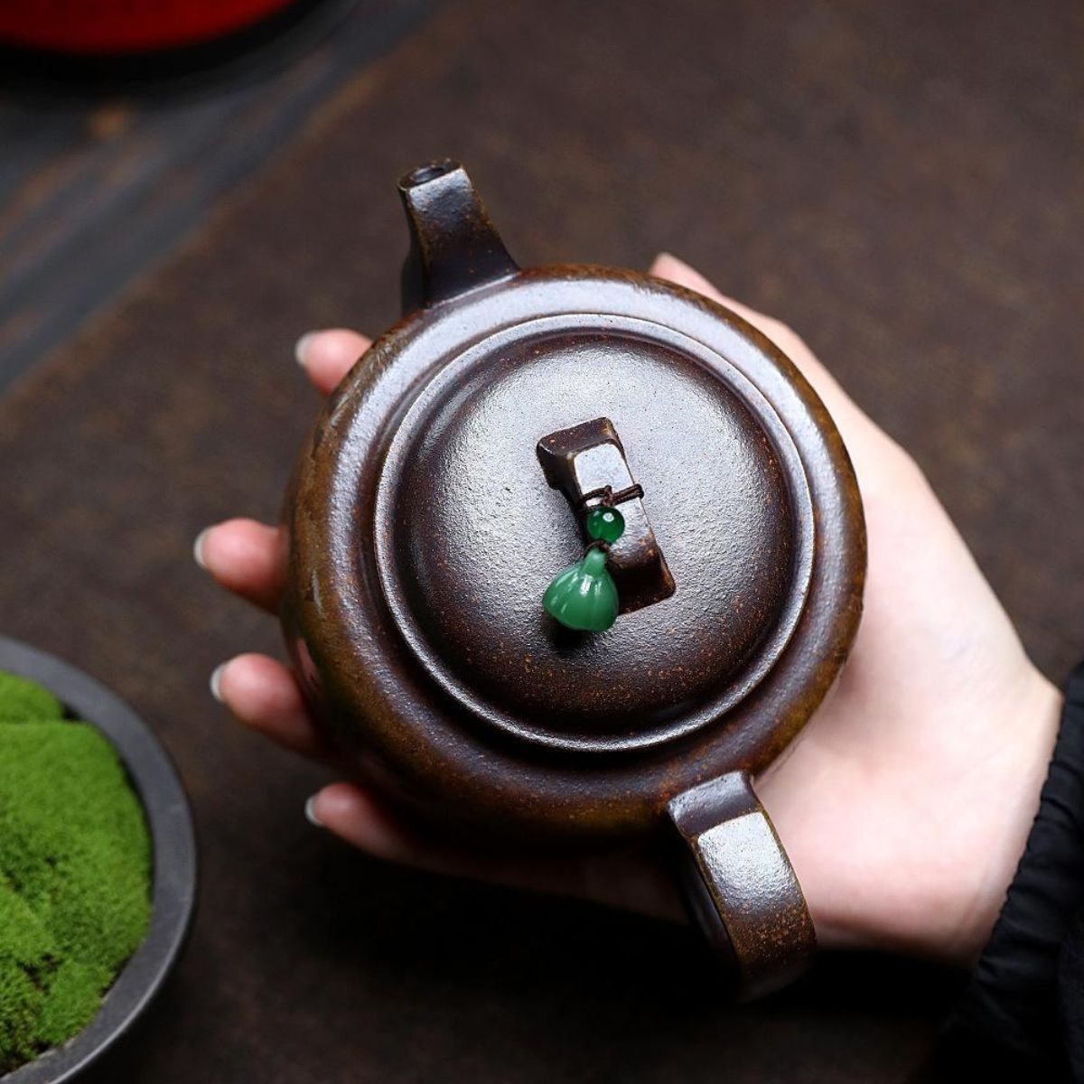 Handmade Yixing Purple Clay Teapot 300ml - Original High-Temperature Duan Ni Panda Bamboo Zisha Gongfu Tea Pot