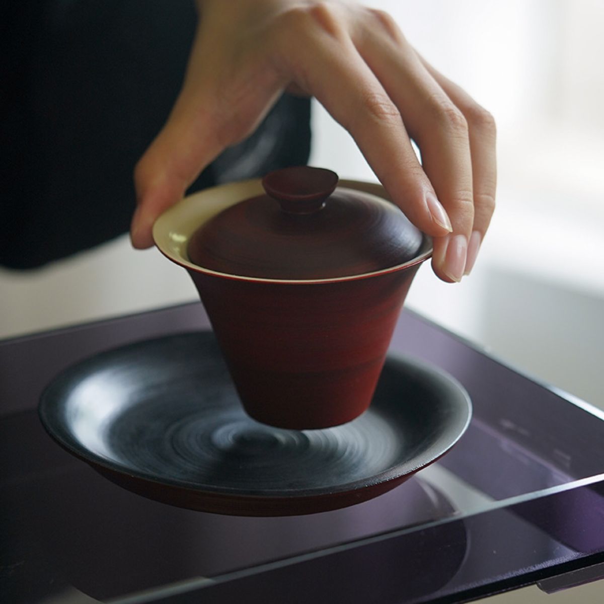Shanzha Hongfen Yin Stoneware Teaware – Gaiwan & Teacup | Hawthorn Rose Clay