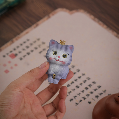 Cat Tea Pet & Incense Holder with Tray