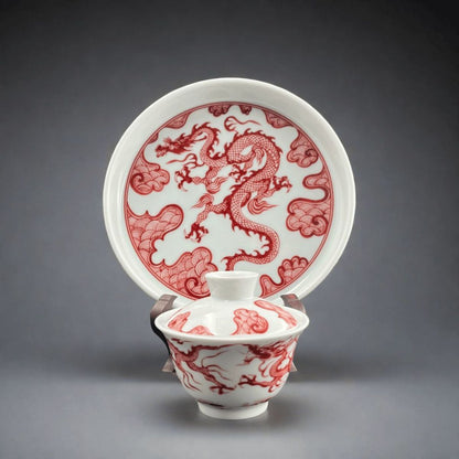 Dragon Soaring Over the Seas Gaiwan & Pot Tray Set – Lóng Téng Sì Hǎi | 2-Piece