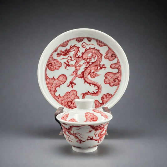 Dragon Soaring Over the Seas Gaiwan & Pot Tray Set – Lóng Téng Sì Hǎi | 2-Piece