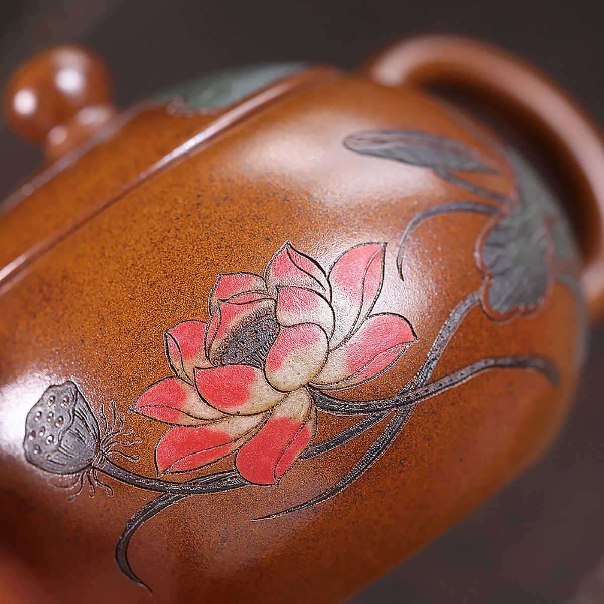 Hexiang Xishi Yixing Teapot & Master Cup Set — Fire-Glazed Golden Duanni, 450ml | Gift Set