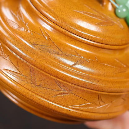 Qing Feng Zhu Gu Yixing Teapot | Raw Huang Jin Duan Ni Golden Clay | Handcrafted 320ml