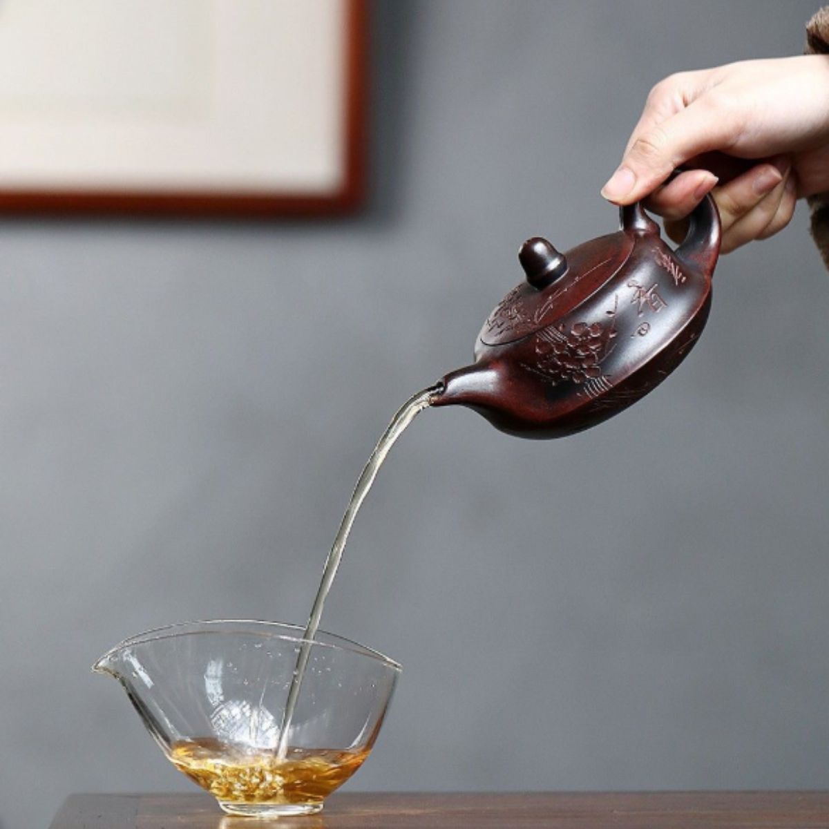 Yixing Purple Clay Teapot "Cold Fragrance Melody" 230ml - Handmade Ancient Red Clay