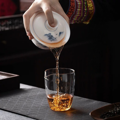 Jingdezhen Landscape Painting Gaiwan Tea Set