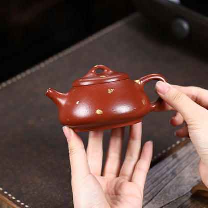 Gold-Speckled Shi Piao Zisha Teapot – Da Hong Pao Clay, 200 ml