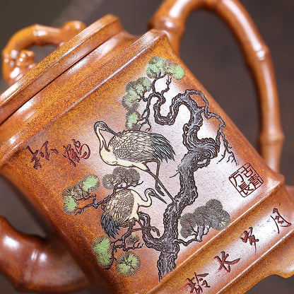 Songhe Yannian Yixing Teapot — Fire-Glazed Golden Duanni, 320ml