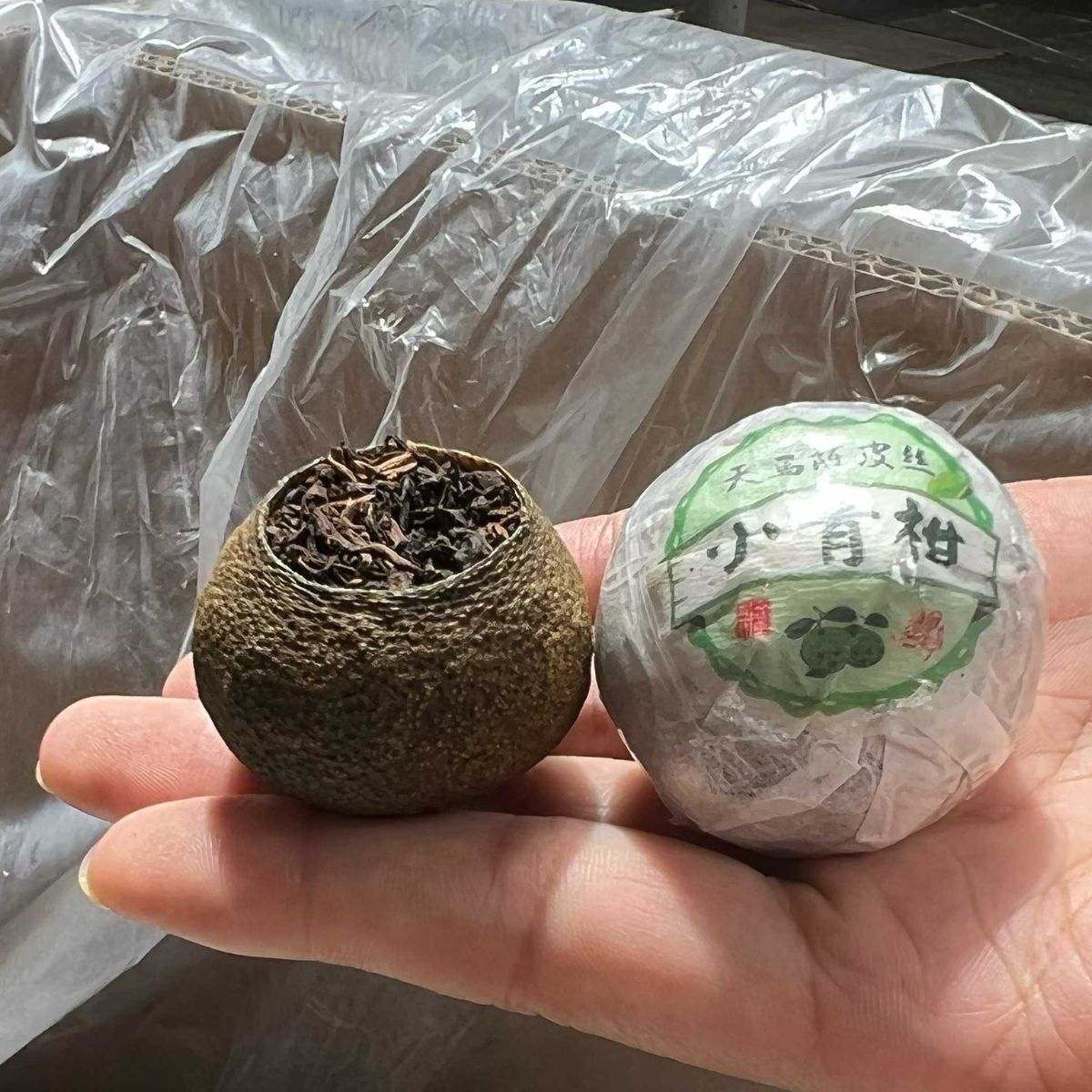 Sun-Dried Tianma Xiao Qing Gan (Small Green Citrus Puerh)