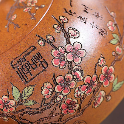 Linchun Banyue Yixing Teapot — Fire-Glazed Golden Duanni, 430ml