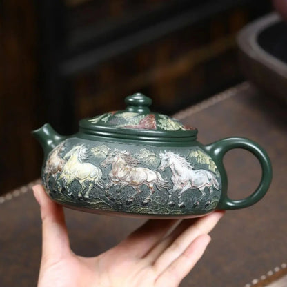 Yixing Purple Clay Teapot "Immediate Success - Cold River" 500ml - Handmade Mo Lv Ni