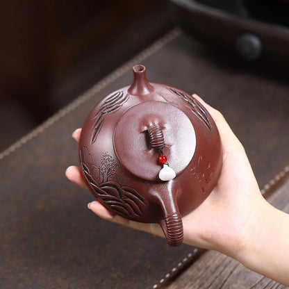 Semi‑Handmade Yixing Purple Clay "Mountain View" Teapot 240ml
