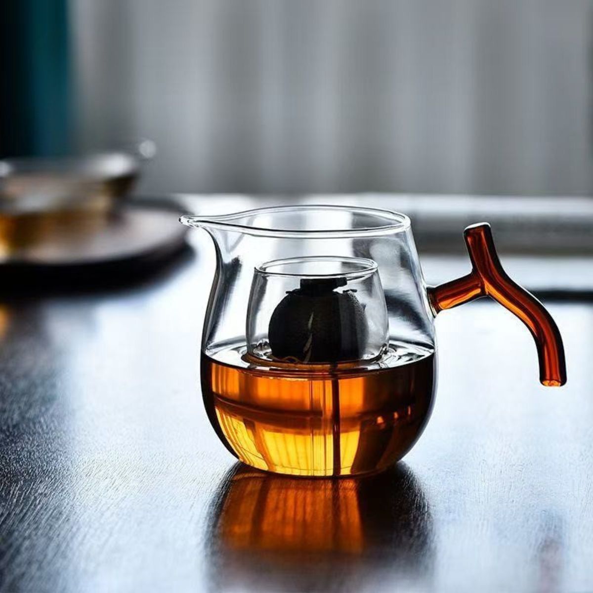 Xiao Qing Gan Glass Tea Pitcher – 500ml | Dedicated Citrus Pu-erh Infuser with Separator