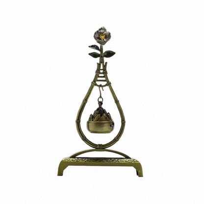 Hua Jing Pipa Hanging Incense Burner Gift Set – Alloy | W10.3cm × H18.5cm | 3 Premium Loose Incenses